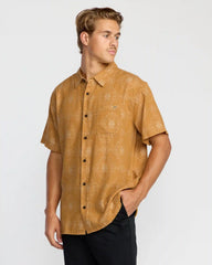 Sundays Jacquard Short Sleeve Woven Shirt - Golden Haze