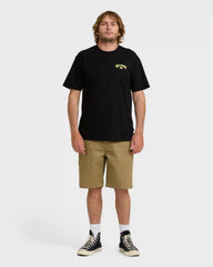 Wax Arch Regular Short Sleeve T-Shirt - Black
