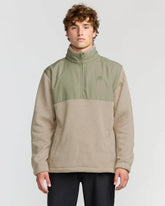 Boundary Blocked Mockneck Sweatshirt - Sand