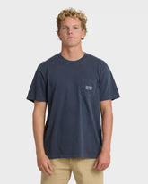 Essential Pocket Wave Washed Premium Short Sleeve T-Shirt - Graystone