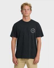 Hollow Diamond Wave Washed Premium Short Sleeve T-Shirt - Black