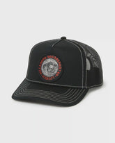 Skull Wave Hi Trucker Hat - Black