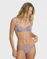 Mini Wave Check Char Underwire Bikini Top - Red Dahlia