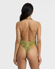Vaca Soleil Deep V One-piece Swimsuit - Cedar