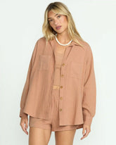 Sweet Swell Long Sleeve Shirt - Rose Brown