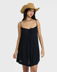 Beach Song Solid Mini Dress - Black Sands