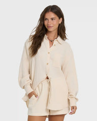 Wanderer Long Sleeve Woven Shirt - Dove