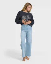 Free Fall High-Waist Denim Pants - Surf Spray