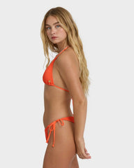 Summer Hi Yd Tie-side Tanga Skimpy Bikini Bottom - Hot Coral