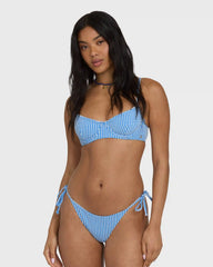 Mini Wave Check Helena Underwire Bikini Top - True Blue