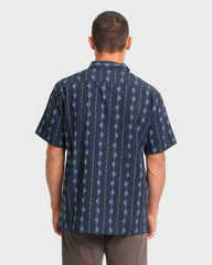 Sundays Jacquard Short Sleeve Woven Shirt - Real Teal