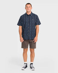 Sundays Jacquard Short Sleeve Woven Shirt - Real Teal