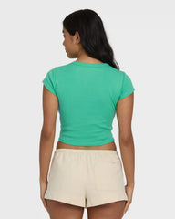 Summer Icons Short Sleeve Knit T-Shirt - Green Tropics