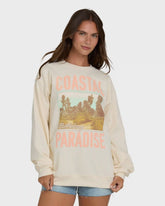 Coastal Paradise Crewneck Sweatshirt - White Cap