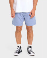 San O Layback Linen Shorts - Blue Heather