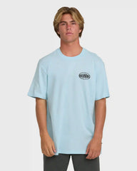 Nanda Ormond Burleigh Heads Premium Short Sleeve Cotton T-Shirt - Coastal Blue