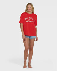 I Will Travel Short Sleeve Knit T-Shirt - Fiesta Red
