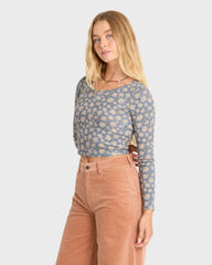 Reese Long Sleeve Thermal Shirt - Blue Smoke