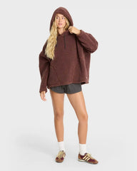 Time Out Sherpa Fleece Pullover Hoodie - Espresso