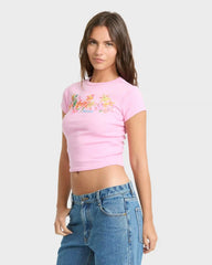 Wonderful Garden Short Sleeve Knit T-Shirt - Prism Pink