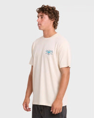 Heritage Arch Wave Washed Premium Short Sleeve Cotton T-Shirt - Oatmeal