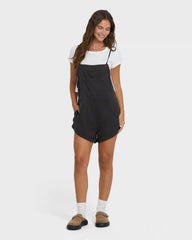 Wild Pursuit Overall Romper - Off Black