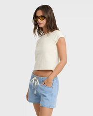 Jade Saltwashed Denim Shorts - Sea Blue