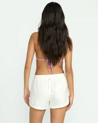 Road Trippin Elastic Waist Shorts - Salt Crystal