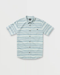 All Day Stripe Short Sleeve Shirt - Ash Blue