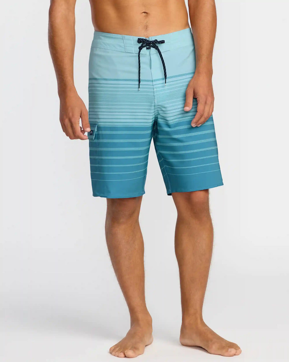 All Day Stripe Pro Performance 20" Boardshorts - Dusty Blue