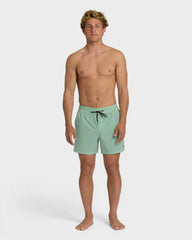 Every Other Day Wave Washed Layback 16" Trunks - Mist Green