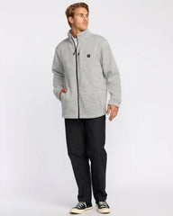 Boundary Mock Neck Zip Sweatshirt - Grey Htr