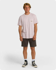 Essential Pocket Wave Washed Premium Short Sleeve T-Shirt - Dusty Purple
