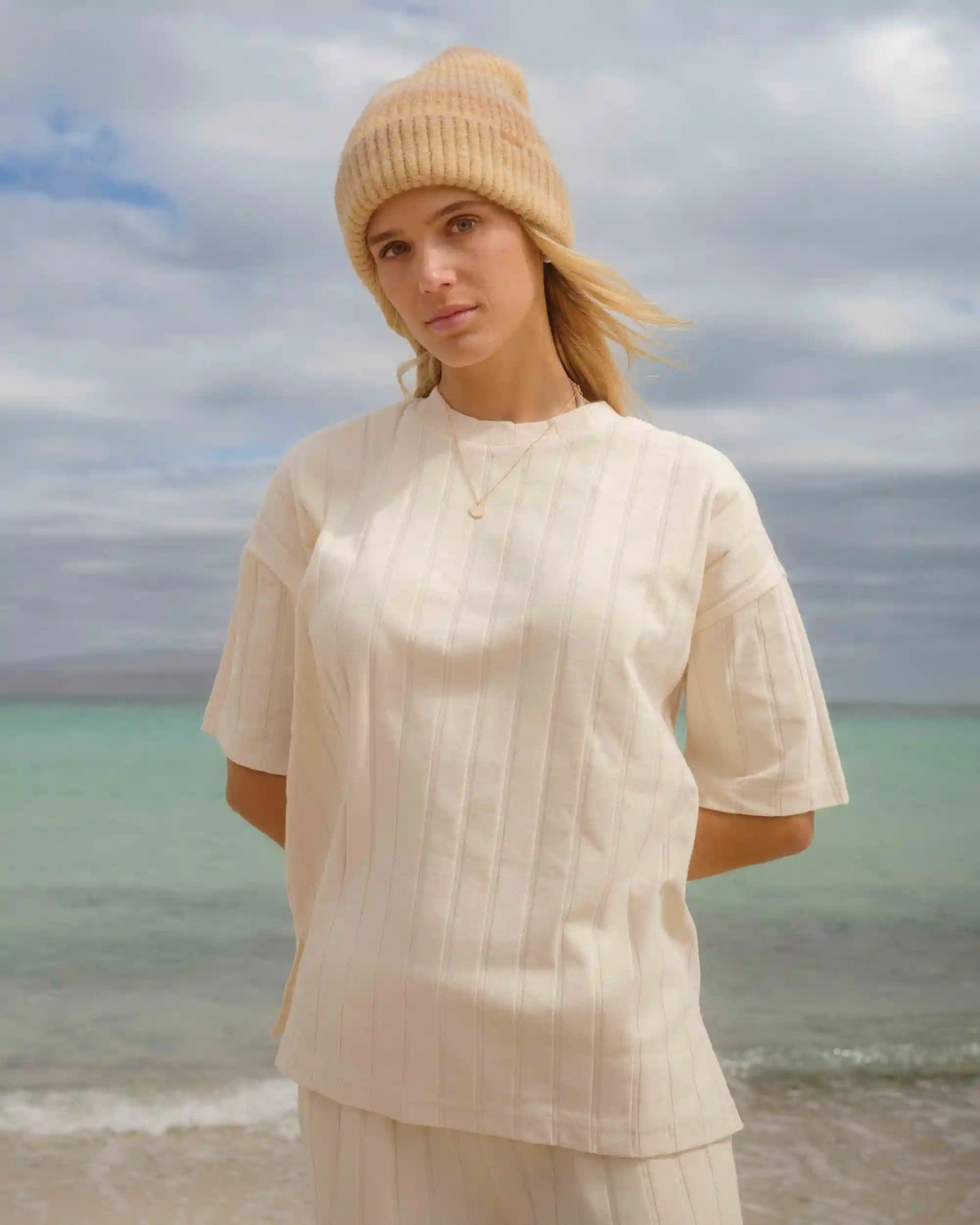 Cass Short Sleeve Top - Whitecap