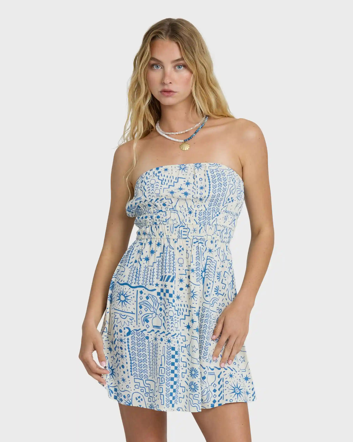 In The Sky Mini Dress - White Cap