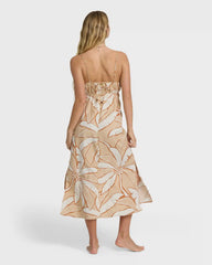Tropic Breeze Midi Dress - Stone