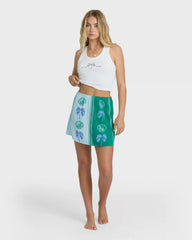 Wave Washed Printed Skirt - Pool Blue