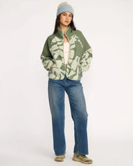 A/Div Popoyo Snap Up Sherpa Fleece Jacket - Seagrass