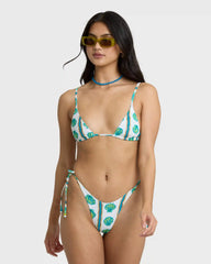 Salty Waves Reversible Mini Slide Triangle Bikini Top - Salt Crystal