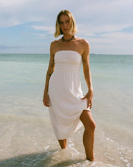 In The Sky Midi Dress - Salt Crystal