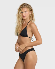 Sol Searcher Remi Triangle Bikini Top - Black Pebble