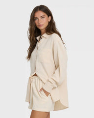 Wanderer Long Sleeve Woven Shirt - Dove