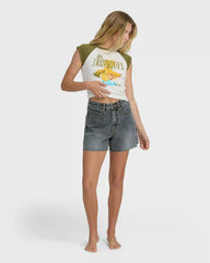 Riley Cut-Off Denim Shorts - Black Water