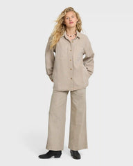 Rival Wide Leg Pants - Cobblestone