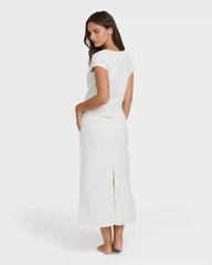 Your Call Maxi Skirt - Salt Crystal