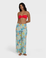 Palm Grove Elastic Waist Pants - Dream Blue