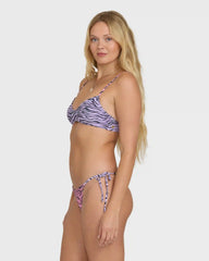 Pretty Wild Ruched V Bralette Bikini Top - Sweet Lilac