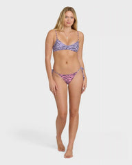 Pretty Wild Tie-Side Tanga Bikini Bottoms - Pink Sunset