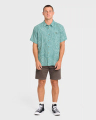 Sundays Jacquard Short Sleeve Woven Shirt - Blue Surf