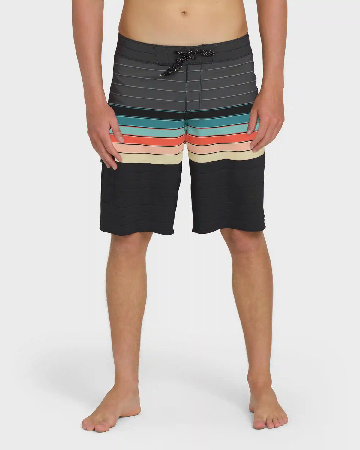 All Day Stripe Pro Performance 20" Boardshorts - Black
